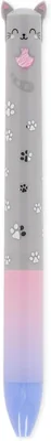 LEGAMI - Stylo à bille à deux tons Bleu & Rose - Clic et clack - Idéal pour l'école, le bureau et la maison - Diamètre de pointe 1.0mm - Chatte