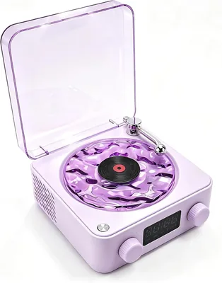 BT Record Player Speaker with White Noise & Night Light