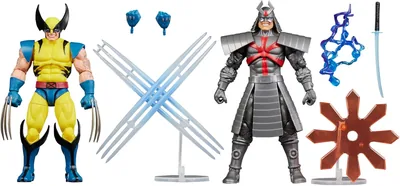 Marvel Legends Series Gamerverse, Lobezno vs. Silver Samurai - Figuras de Ação Colecionáveis
