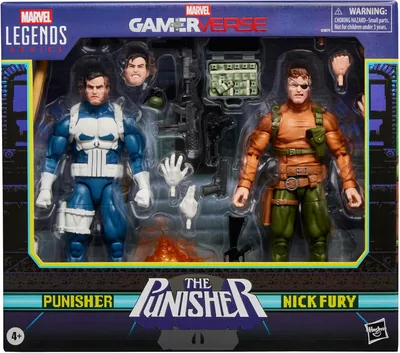 Marvel Legends Punisher & Nick Fury Action Figures, Retro Gamerverse, 6-Inch