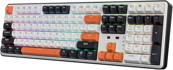 Redragon K689 PRO Wireless Gasket RGB Gaming Keyboard 104 Keys - Extra 4 Hotkeys Mechanical Keyboard w/Upgraded Hot-swappable Socket, 3-Layer Noise Dampening, Round PBT Keycaps