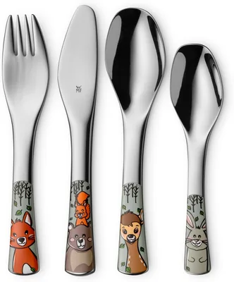 WMF Waldfreunde Children's Cutlery Set, 4-Piece Stainless Steel