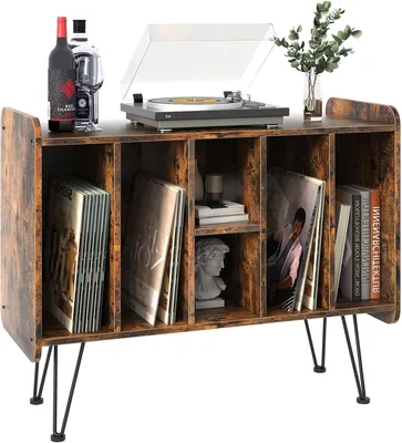 Huhote Record Player Stand - Vinyl Storage 3 Tier Table Up to 200 Albums Best Deal