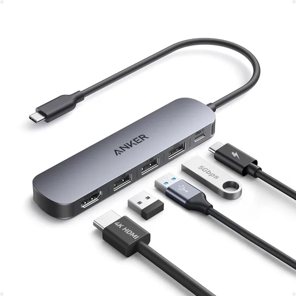 Anker USB C Hub, 5-in-1 USB Hub for Laptops