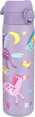 Botella de Agua ion8 Inox, 600 ml, No Aislada, Antiderramante, Fácil de Abrir, apta para Lavavajillas, Bloqueo Seguro, Fácil de Limpiar