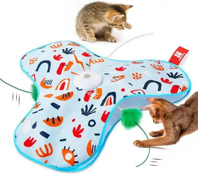 Potaroma Interactive Cat Toy Feather Hide Seek USB Rechargeable