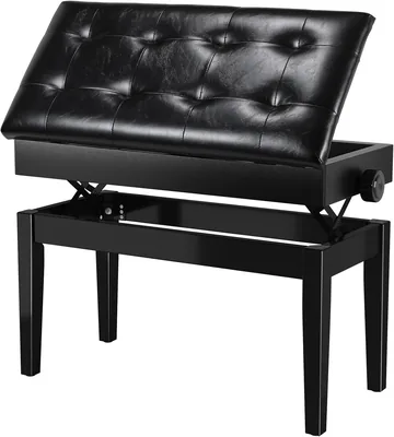 Tabouret de piano ajustable en hauteur pour 2 personnes, 73 x 35 x 48-58 cm, Piano | Ensemble de 4 tabourets doubles pour piano avec coussin en cuir PU
