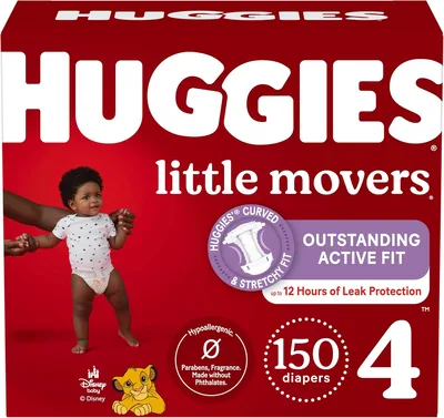 Huggies Little Movers Size 4 Diapers 150 Count Best Deal