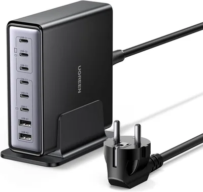 UGREEN USB C Ladertafel 200W GaN 8-Poorts Desktop Laadstation PD Snel Laderen 100W Meerdere Poorten Ondersteunt PP - 25% Korting