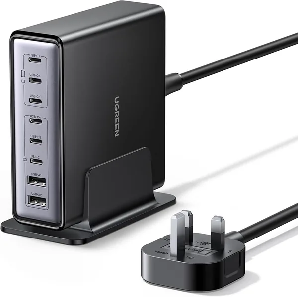 UGEARCHER 200W USB C Charger, 8 Ports Charging Station, Nexode Laptop GaN Charger, Fast Charger Block for MacBook Pro, iPad Pro, iPhone 17 Pro Max, Galaxy S25 Ultra PPS45W, Steam Deck
