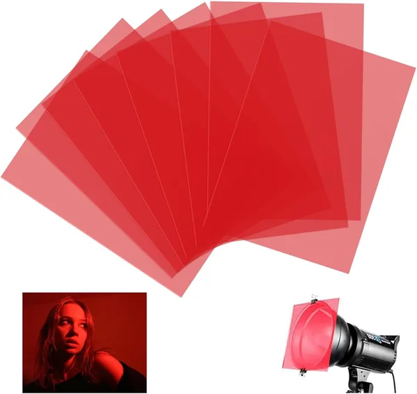 Kayqbonke 8 Pack Film Résistant à la Chaleur, Transparent Rouge, 29.7 x 21 cm, Pour Photographie et LED - Meilleures Offres