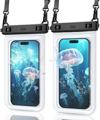 【防水ケース2個セット】YOSH スマホ 防水ケース ダブルフック 強化安定性 浴室 海 プール クロスボディ