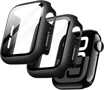 JETech Case med Skärmschütte för Apple Watch Series 11/10 42mm, Allmänskyttjämförande Case, Inbygdt Temperat Glas Film