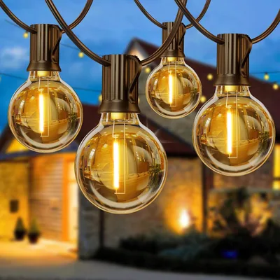 LED Fairy Lights Outdoor 8 m - Wetterfeste G40-Birnen, Warmweiß (27 ft)