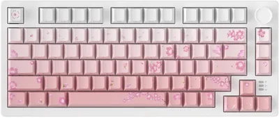DAREU EK75PRO Sakura Pink Draadloze Mechanische Toetsenbord, 75% RGB Hot Swap Creme Mechanisch Gamer Toetsenbord met Knop, 2.4Ghz/B - Beste Deal