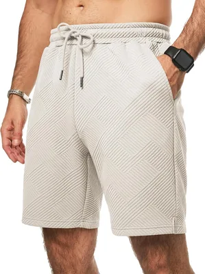 JMIERR Herren Textur Shorts mit 3 Taschen Sommer 2026 Freizeit-Lose Hose mit Elastic Waist - Best Deal
