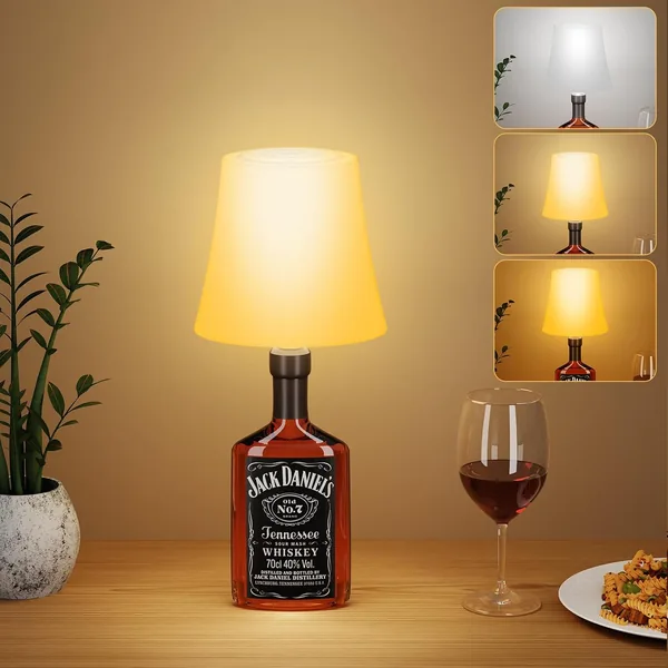 Wireless LED Table Lamp Rechargeable Bottle Lamp Adjustable Brightness Tricolour Temperature + RGB IP54 Waterproof for Restaurant Camping