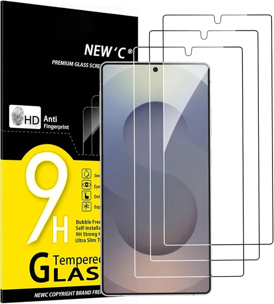 NEW'C Pack of 3 Tempered Glass Screen Protector for Samsung Galaxy S25 Ultra