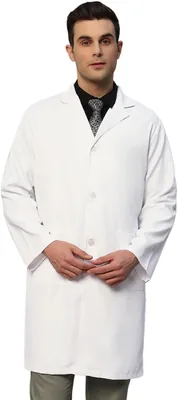 Men's Long Lab Coat, Ideal for Healthcare Professionals