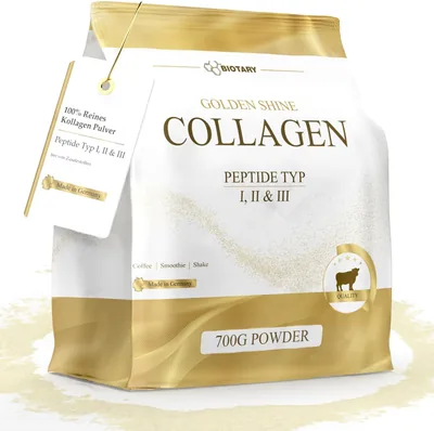 BIOTARY Kolagenpulver 700g 100% Pure Kollagen Hydrolysat Peptider Typ 1, 2 och 3 Utmärkt Solubilitet Neutralt Smak