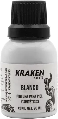 Kraken - Pintura Profesional para Cuero, Sintéticos y Textiles - Colores Básicos (Blanco) - Mejor Precio