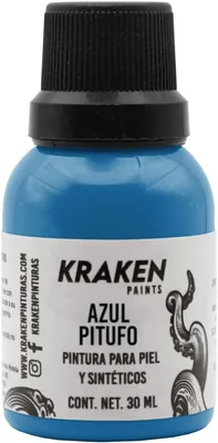 Kraken - Pintura Profesional para Cuero, Sintéticos y Textiles - Colores Básicos (Azul Pitufo) Best Deal