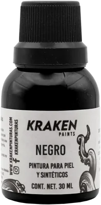 KRAKEN - Pintura profesional para cuero, sintéticos y textiles - Colores Básicos (Negro) Mejor Oferta