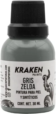 KRAKEN - Pintura para cuero, sintéticos y textiles. Colores Básicos (Gris Zelda) - Mejor Precio