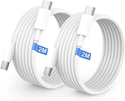 Câble USB C vers USB C [2m+2m/2 Pack] Charge Rapide 4.0, 60W Type C Adaptateur de Charge, Câbles pour iPhone 17/16/15/Pro/Plus/Pro Max/iP