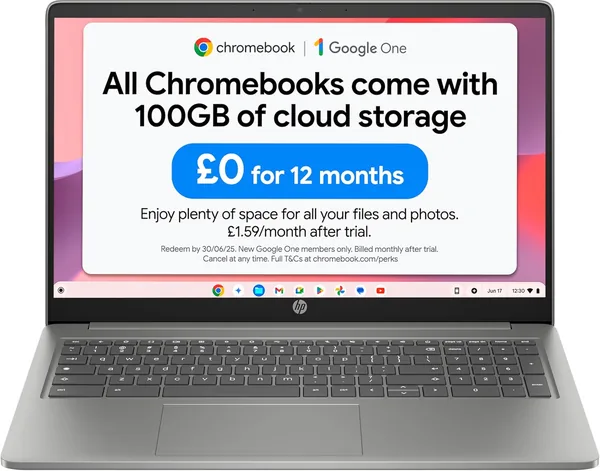 HP Chromebook 15.6" | Intel N100 Processor | 4 GB RAM | 128 GB Flash Storage