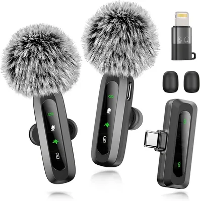 2 Pack Wireless Mic iPhone iPad Lavalier Clip Noise Reduction Best Deal