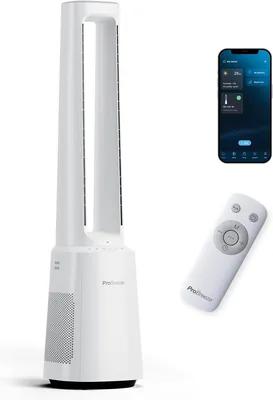 Purificateur d'air colonne Pro Breeze OmniAir 105 cm, silencieux, tour avec filtre HEPA, Wi-Fi, télécommande, 10 vitesses, oscillant 75° - 78% de réduction