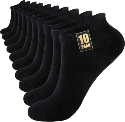 SockWaddles 10 Par Skarpetek Sneaker Męskie Damskie - Antypotne Krótkie Skarpetki z Bawełny, Oddychające Sportowe Skarpety