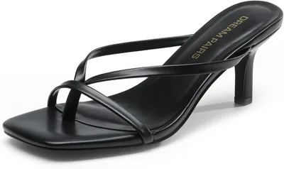 DREAM PAIRS Sandalias de Tacon Bajo para Mujer, Zapatos de Estilo Tiras con Punta Cuadrada Abierta para fiesta Mejor Oferta