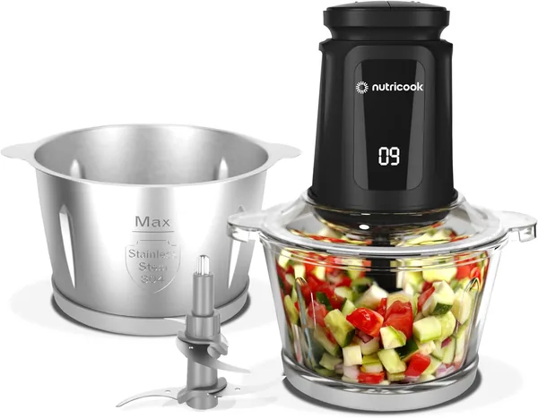 Nutricook 2+2 L XXL Glass & SS Chopper and Mincer
