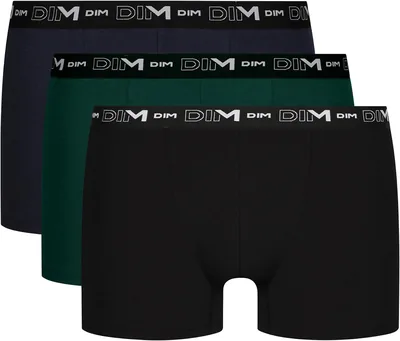 DIM - Lot de 3 Cuissardes pour Homme Respirantes en Coton Élastique - Soutien Optimal - 40% de Réduction