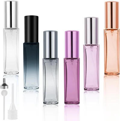 LOPHE Atomizer wielokrotnego napełniania - mini butelka do perfum - puste butelki z rozpylaczem - przenośne i dyskretne - mgiełka mikrogranułek