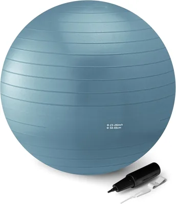 Amazon Basics Piłka do jogi i pilatesu, średnica 58-66 cm, turkusowa - Najlepsza cena