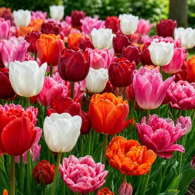 Tulippenbollar Super Samling (50 Bollar) - Härig Tulipanmiks, Hollandsk Kvalitet, för Trädgård, Potter och Balkon