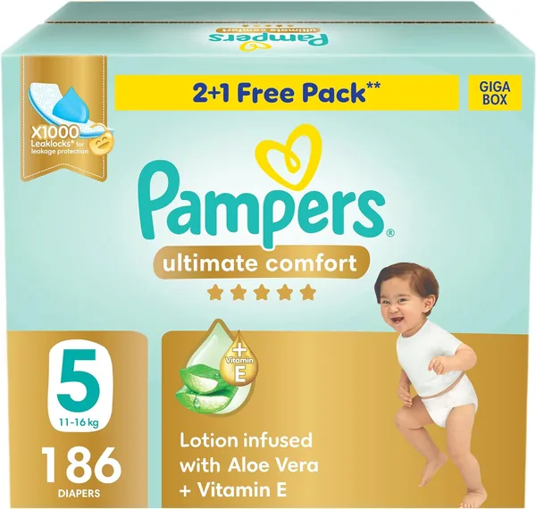 Pampers Ultimate Comfort Taped Diapers Size 5