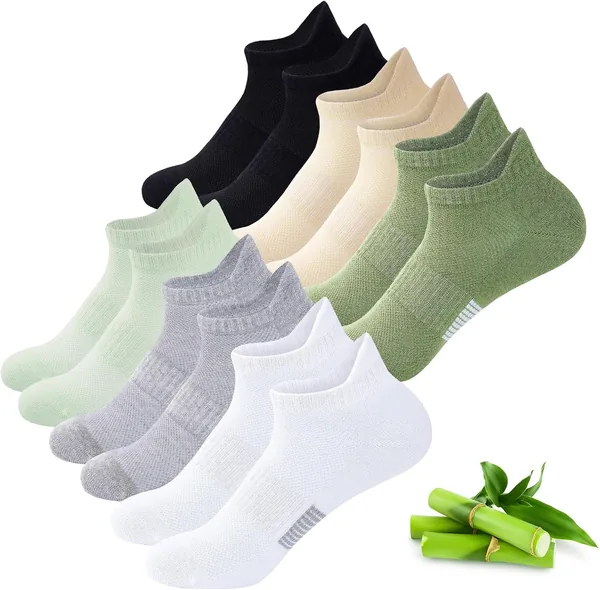 inaWarm Bamboo Trainer Socks Women's 39-42 35-38, 6 Pairs Breathable Sports Socks