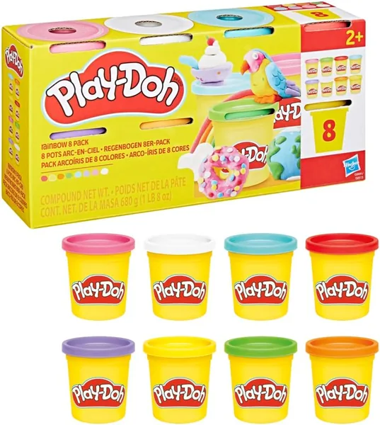 Play-Doh Rainbow Colors Jars (Pack of 8) 85g