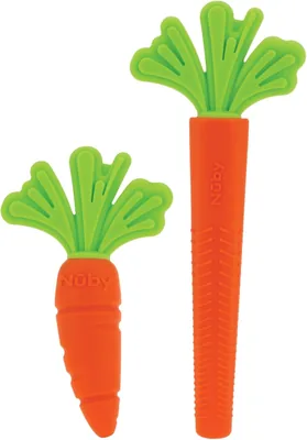 Nuby Silicone Carrot Teether 2-Pack for Infants