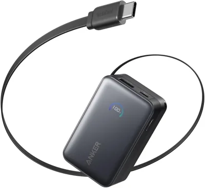 Anker Nano パワー銀行 (10,000mAh, 45W, リトラクト式 USB-C ケーブル) ベストプライス
