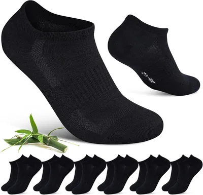 Cirorld Bambusowe skarpety do sneakersów dla kobiet i mężczyzn, rozm. 39-42, 43-46 (6 par), oddychające, krótkie skarpety