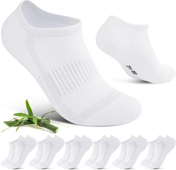 Cirorld Bambusowe skarpety do sneakersów dla kobiet i mężczyzn, rozm. 39-42, 43-46 (6 par), oddychające, krótkie skarpety, antracytowe