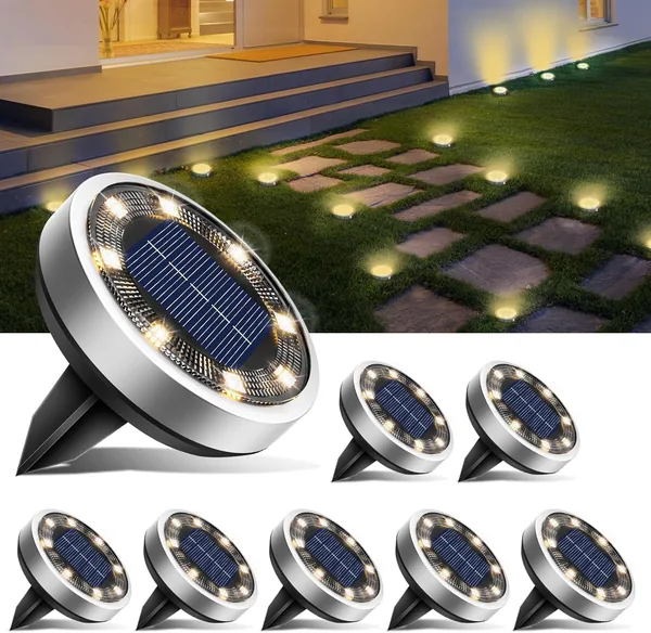 btfarm 8 Pieces Solar Garden Lights