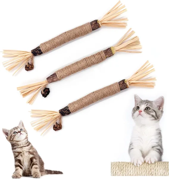 Chew Sticks en Bois ANMOYIXIA pour la Santé Dentaire et l'Auromasque du Chat - Pack de 3 Best Deal