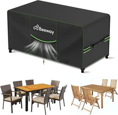 BeeWay Gartenmöbelüberzug wasserdicht V2.0 150 x 90 x 73 cm, Schutzüberzug für Gartentische Terrassenmöbel