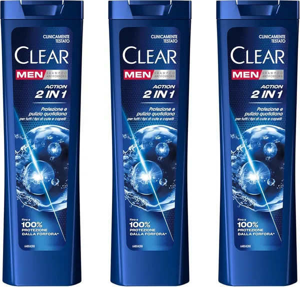 Shampoo Antidandruff Clear Men 2in1, Sconto del 55% | Prezzo Minimo Garantito